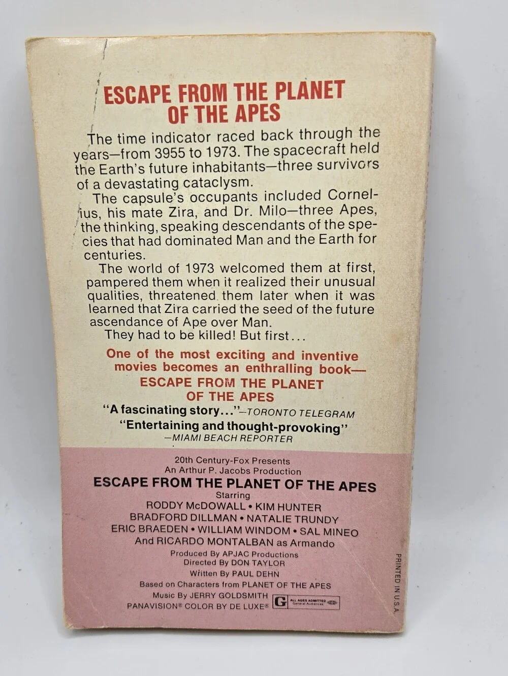 Escape From the Planet of the Apes Jerry Pournell 1973 Award Books Mass Market